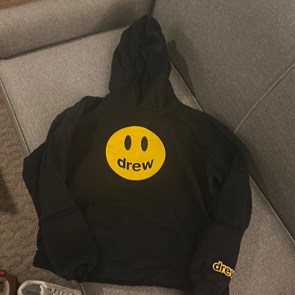 Black Drew House mascott deconstructed hoodie